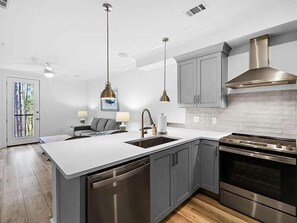 Fridge, microwave, oven, stovetop - 30A Hideaway | Pool, Gym & Near Beaches (Santa Rosa Beach)
