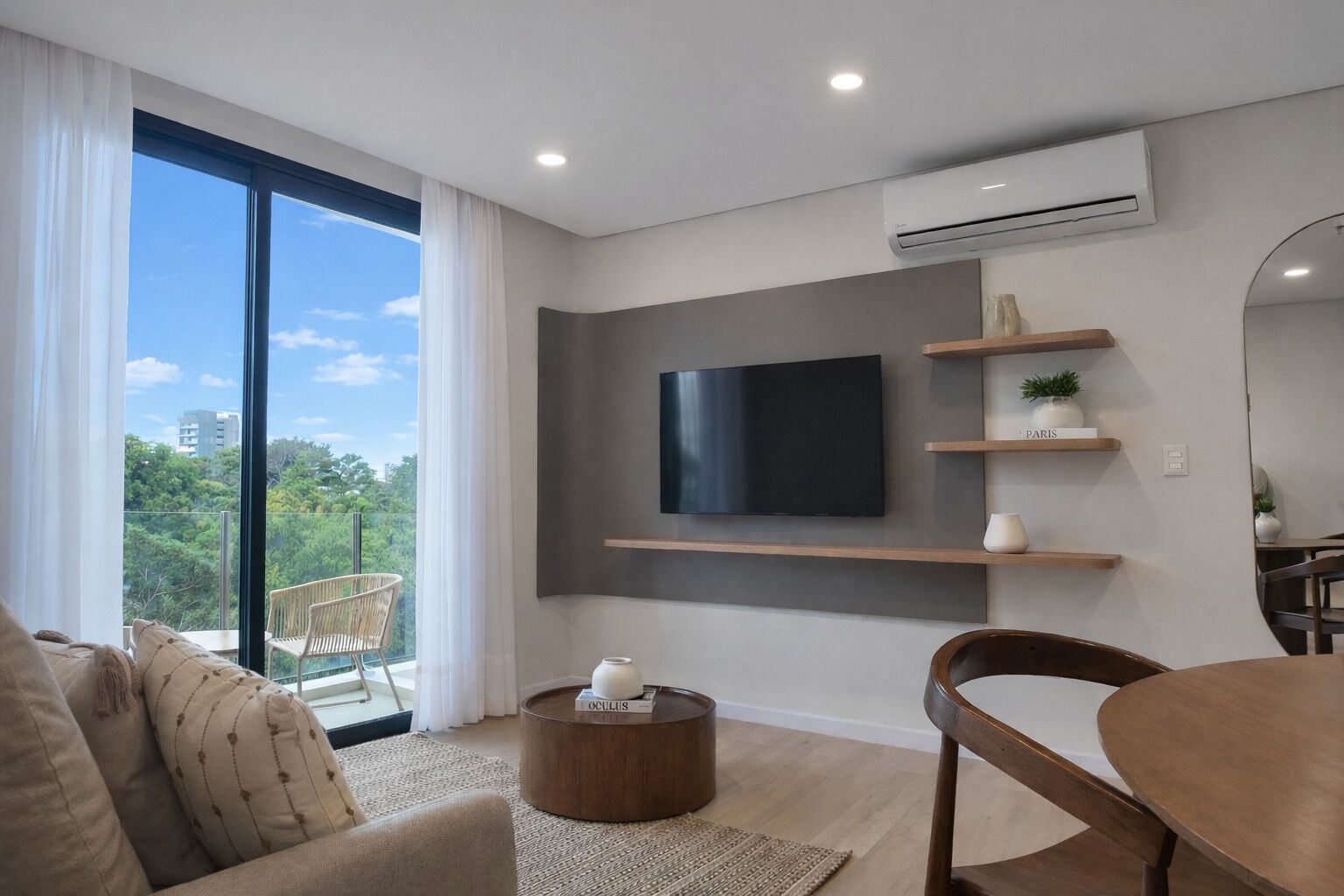 Standard Apartment, 1 Bedroom | Living area | 45-inch Smart TV with cable channels