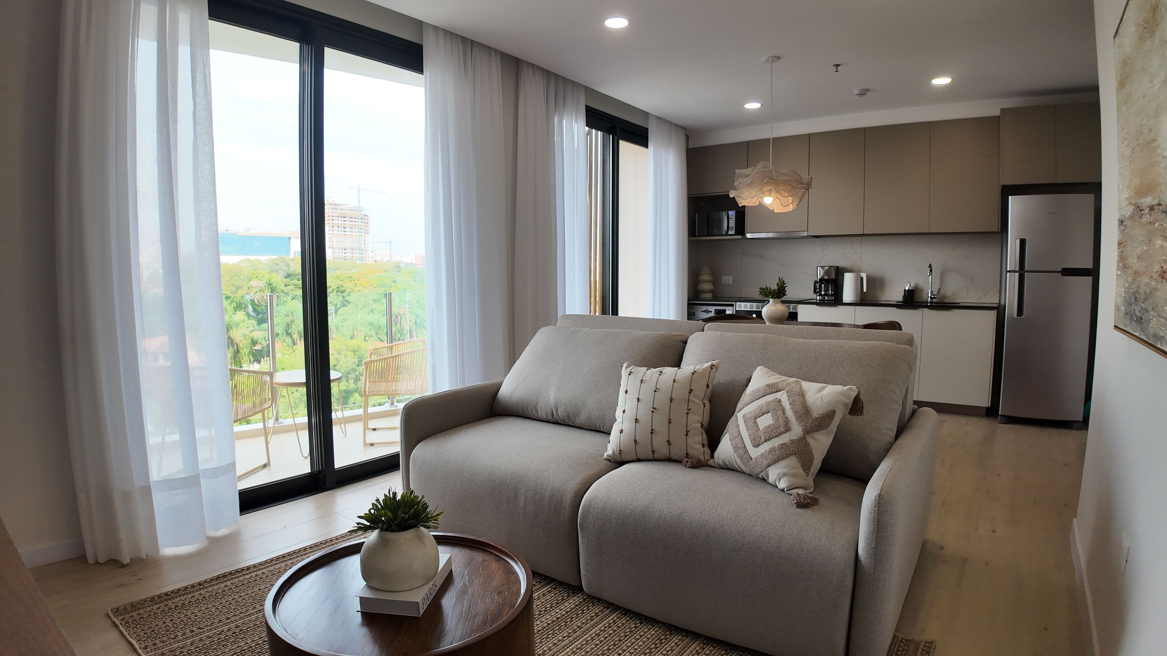 Deluxe Apartment, 1 Bedroom | Living area | 45-inch Smart TV with cable channels