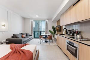 Superior Studio, Balcony | Desk, blackout drapes, iron/ironing board, free WiFi