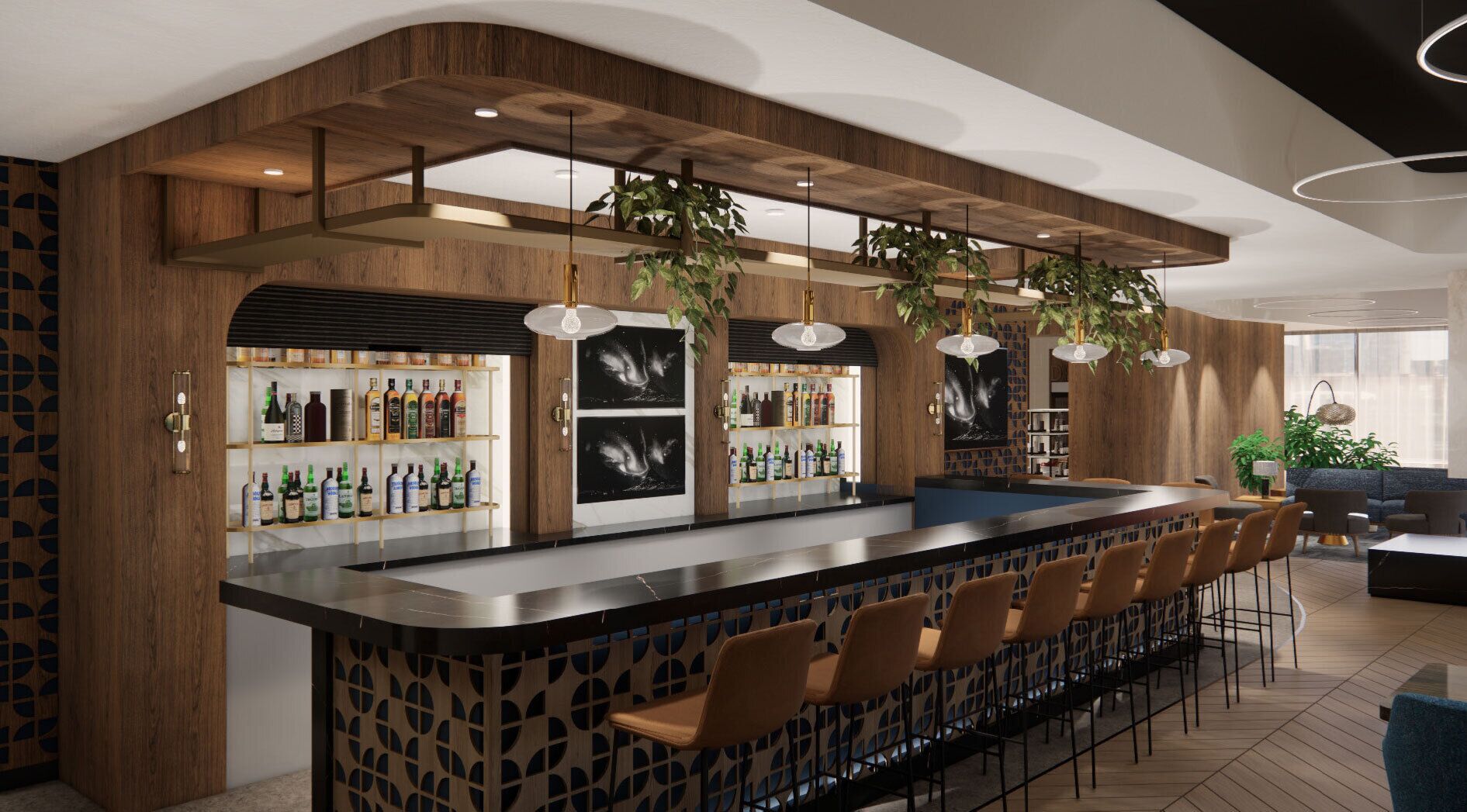 Bar-salon dans le hall