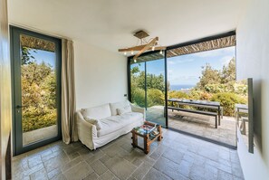 TV, fireplace, stereo - Il Pollaio Spacious design house with sea view (Forio)