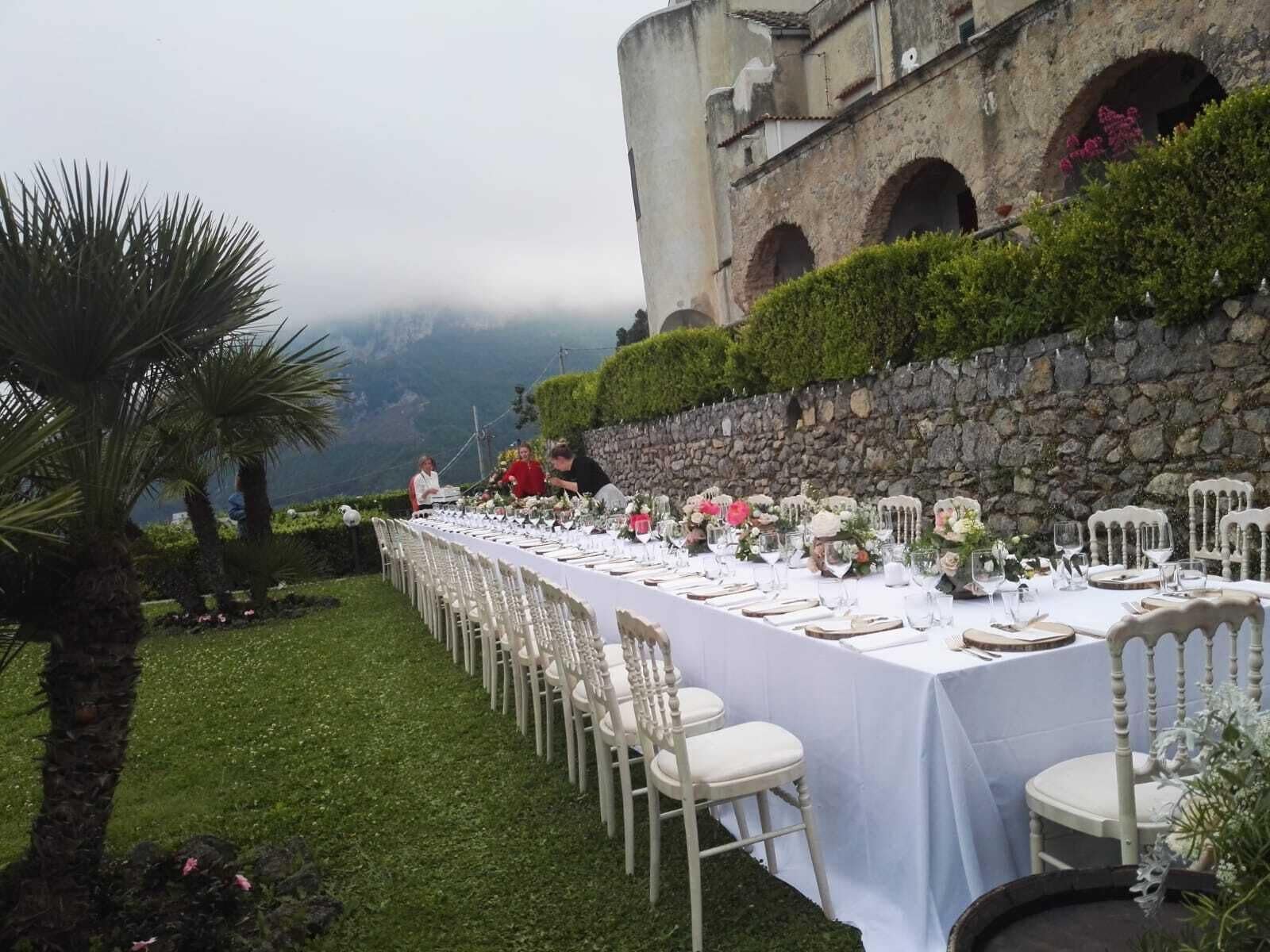 Outdoor banquet area