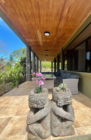 Terrace/patio - Boca Barranca - Oceanfront Surf Villa; Surf the Longest Left - Newly Renovated (boca Barranca)