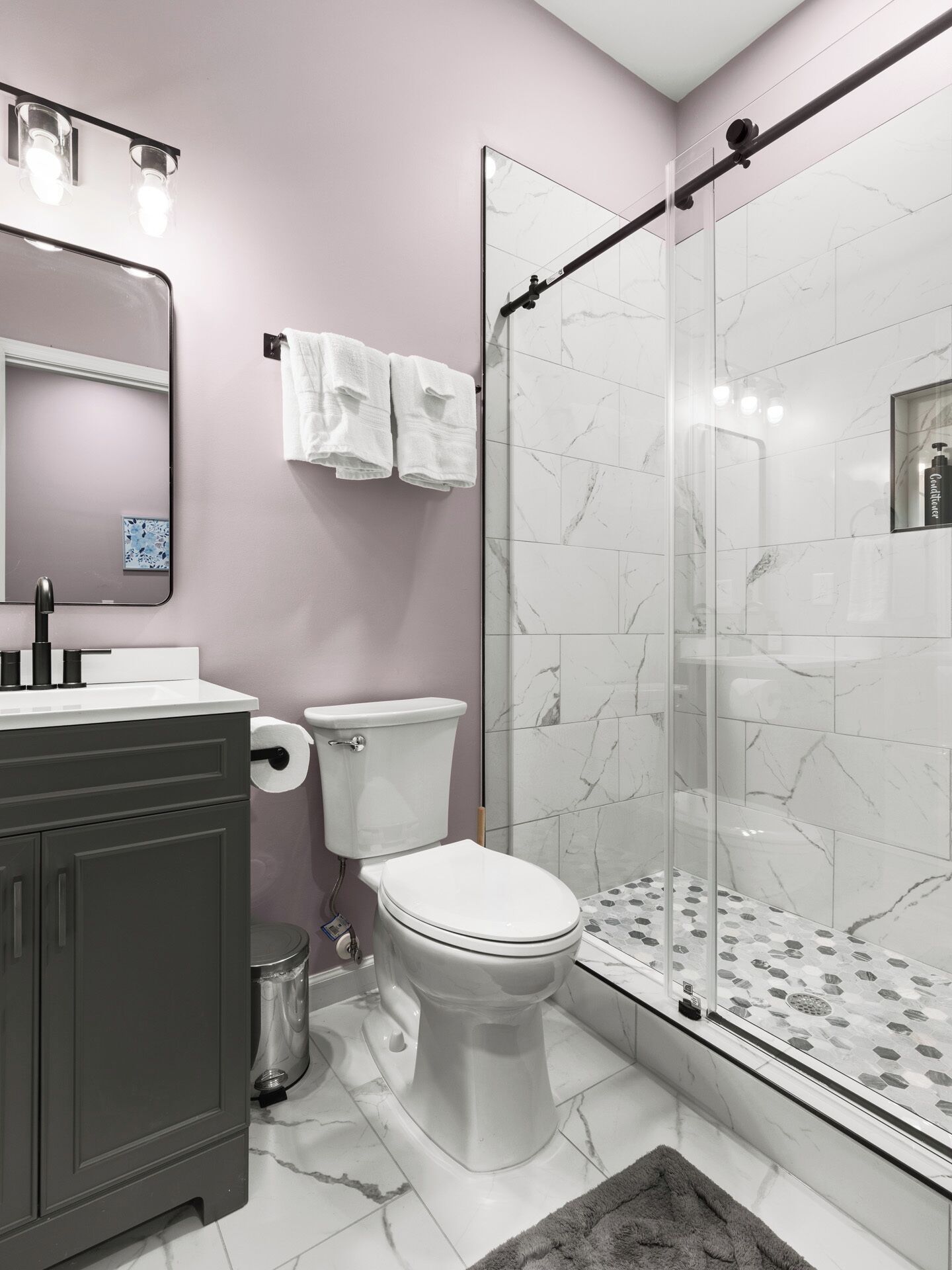 Serviettes fournies, savon, papier toilette