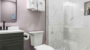 Serviettes fournies, savon, papier toilette
