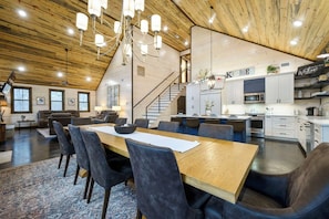 Dining - Mystic River Retreat · Spacious Escape: Hot Tub, Game Room, EV Charger (Broken Bow)