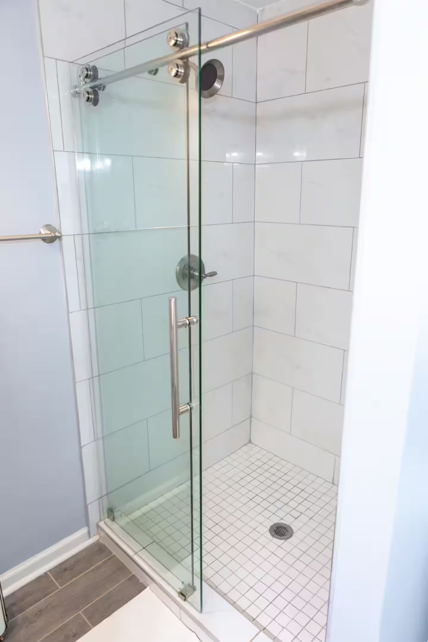 Hair dryer, towels, soap