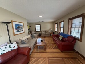 TV, fireplace - Medora Getaway, Charming Lakefront Retreat in Scenic Medora, Indiana (Medora)
