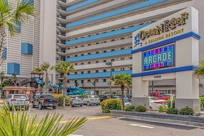 The Ocean Reef A Seaside Resort with a visible arcade sign. - Ocean Reef Resort 3BR Condo w/Pool and Oceanfront (Myrtle Beach)
