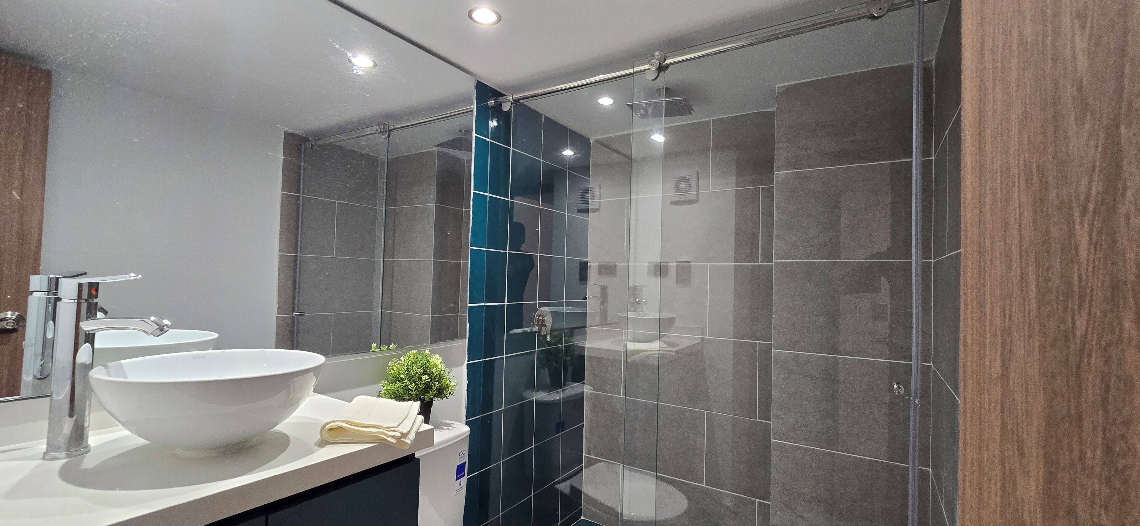 Superior-Apartment, Balkon, Stadtblick | Badezimmer
