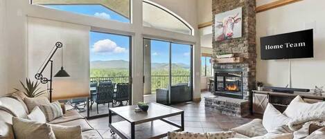 TV, fireplace, offices