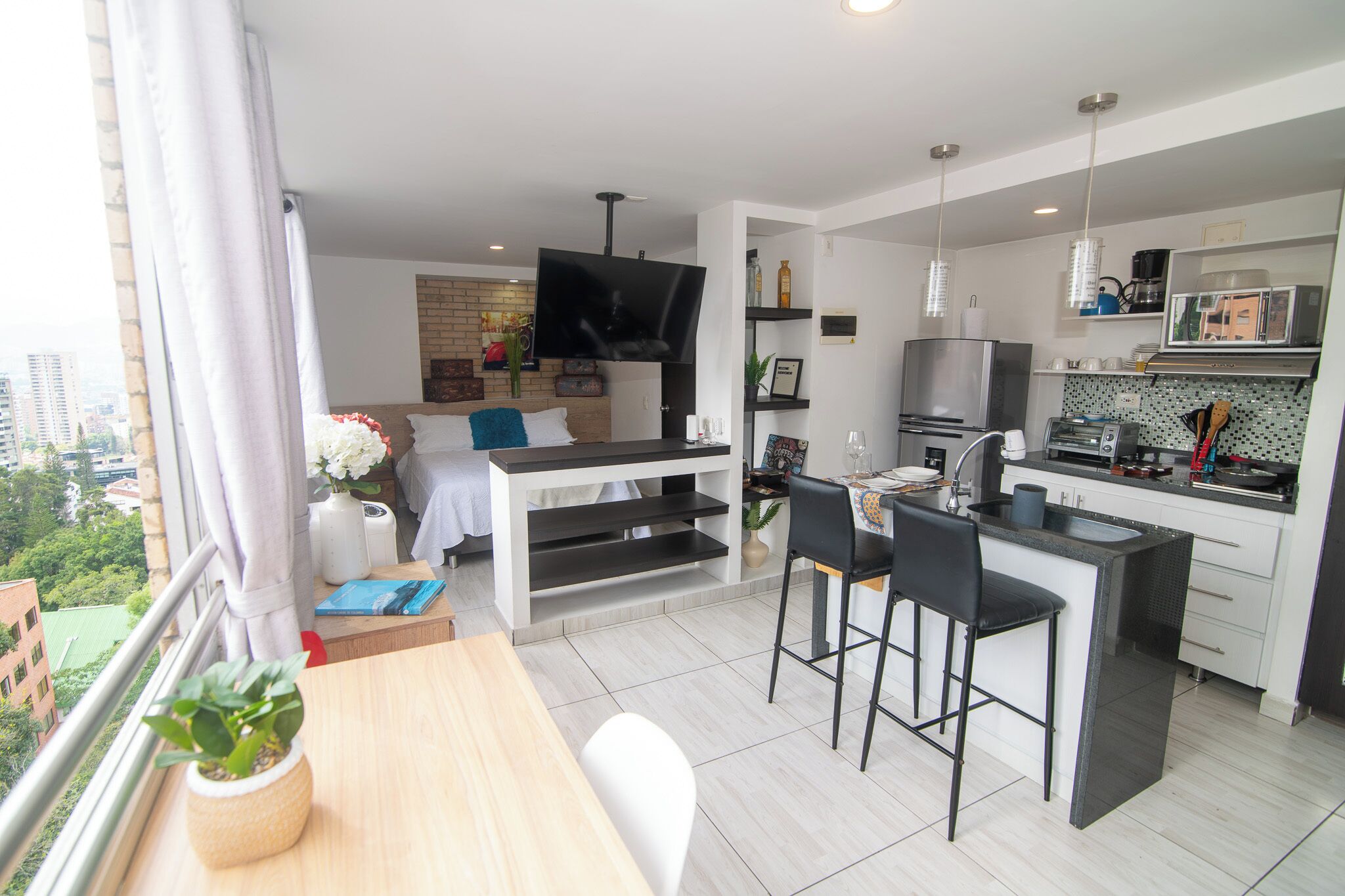 Comfort Apartment, Non Smoking, City View | Desk, laptop workspace, blackout curtains, iron/ironing board