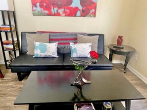 TV, fireplace - Lovely South Austin Condo. All Essentials Included (Austin)