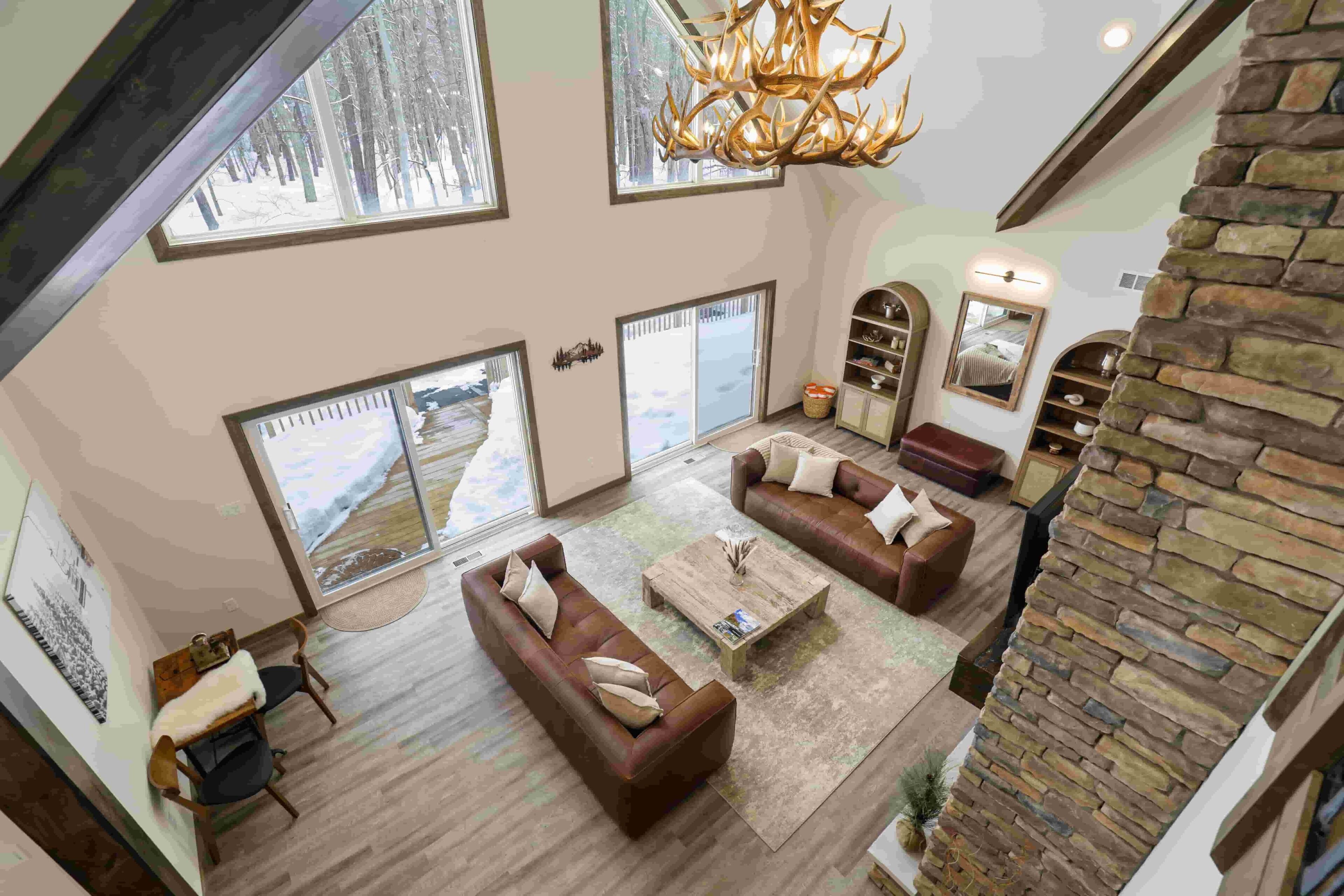 TV, fireplace, video games