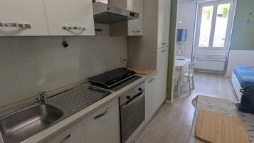 Microwave, stovetop, dishwasher, coffee/tea maker