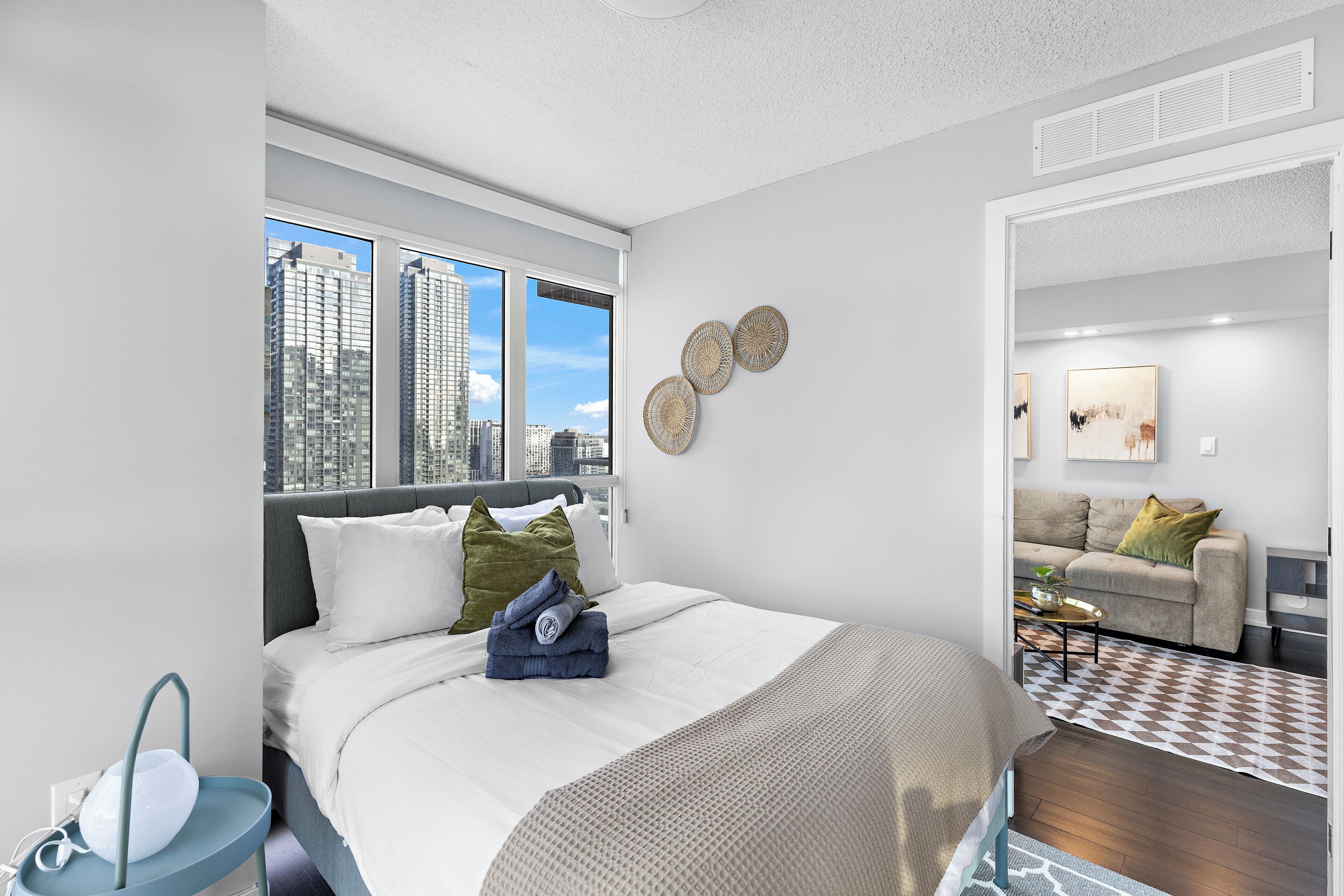 Deluxe Apartment, City View | Desk, laptop workspace, iron/ironing board, free WiFi