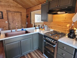 Cabane, plusieurs lits, vue montagne | Cuisine privée