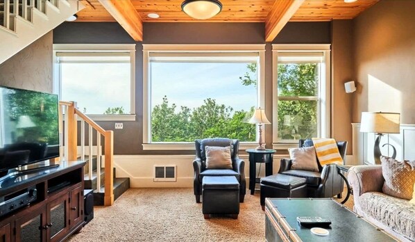 TV, fireplace, offices