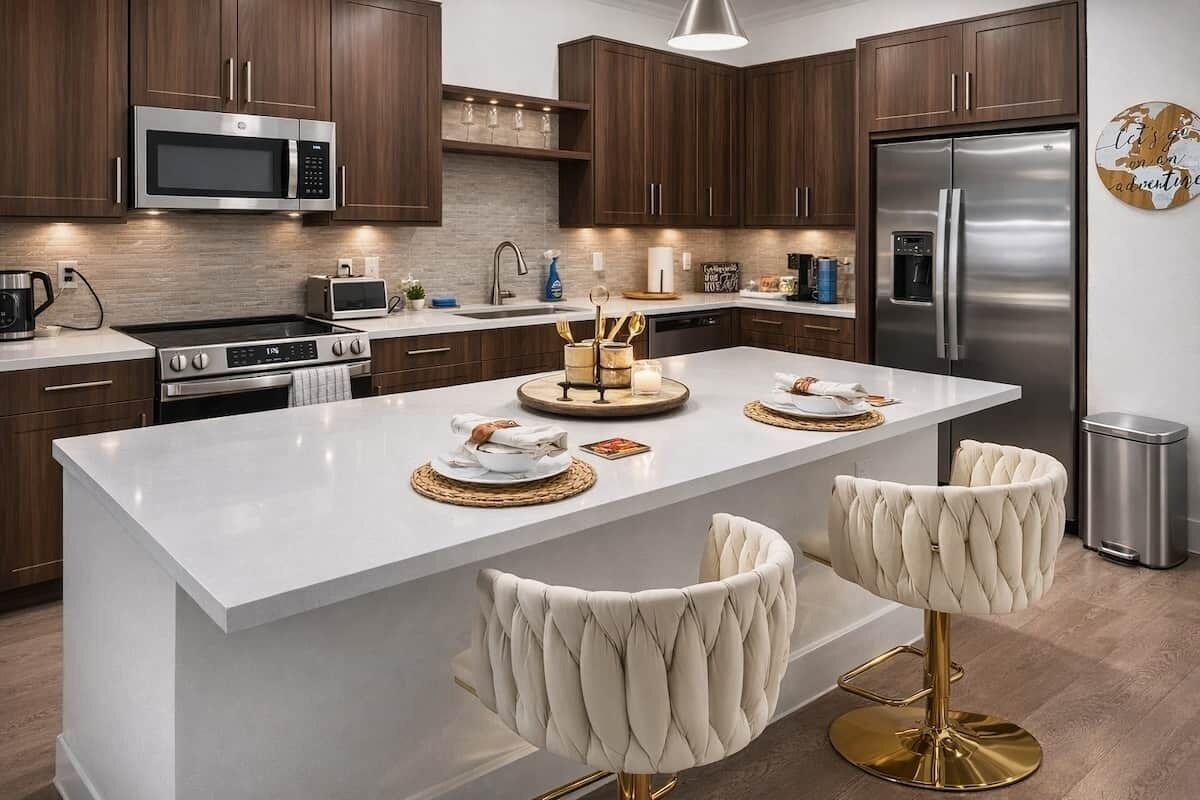 Réfrigérateur, micro-ondes, four, plaque de cuisson