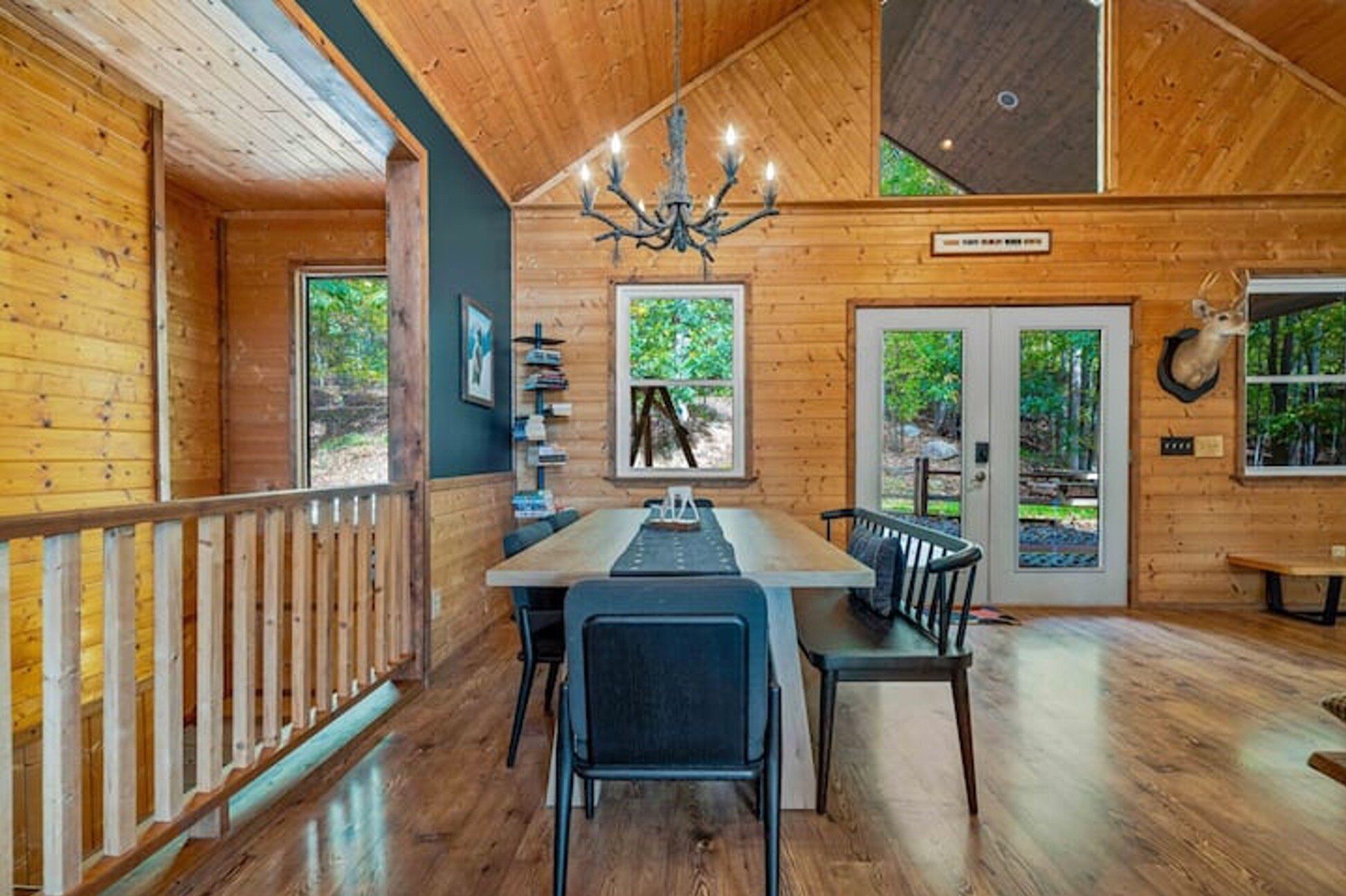 Dining - Cabin Royale | Long-Range Mountain Views + Hot Tub | Game Room Bar | Fire Pit | Pet-Friendly (Waynesville)
