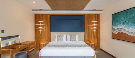 Luxury Villa, 1 Bedroom, Private Pool | Minibar, in-room safe, desk, blackout drapes