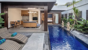 Luxus villa, 2 hálószobával, privát medence | Nappalirész | Okostévé
