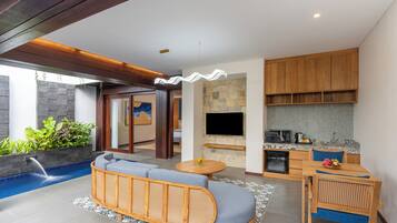 Villa Luxe, 2 chambres, piscine privée | Coin séjour