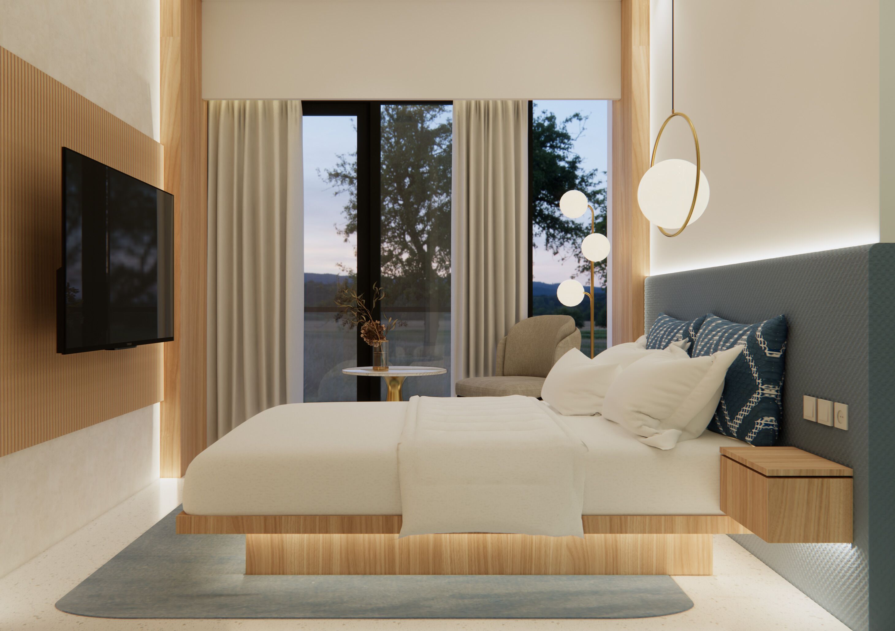 Kahden hengen deluxe-huone, kaupunkinäköala | Minibaari, tallelokero huoneessa, yksilöllisesti sisustettu