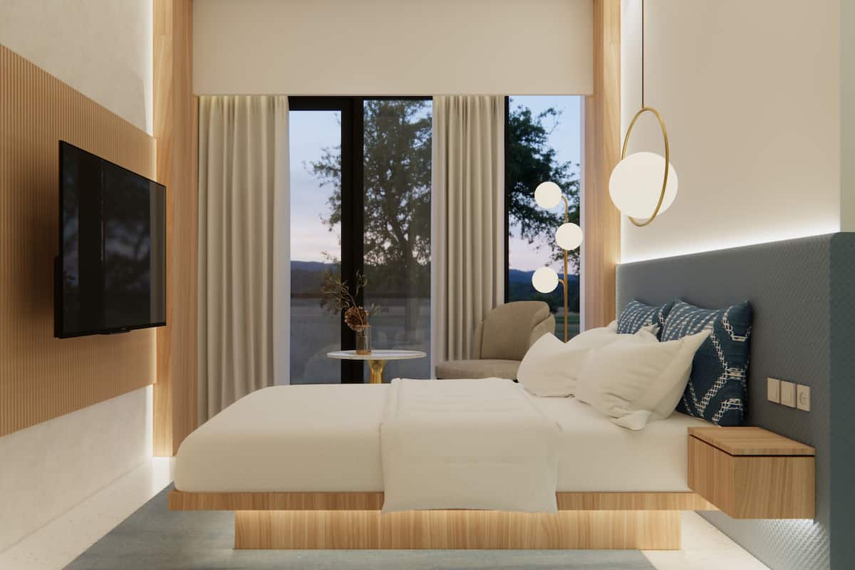 Kahden hengen deluxe-huone, kaupunkinäköala | Minibaari, tallelokero huoneessa, yksilöllisesti sisustettu