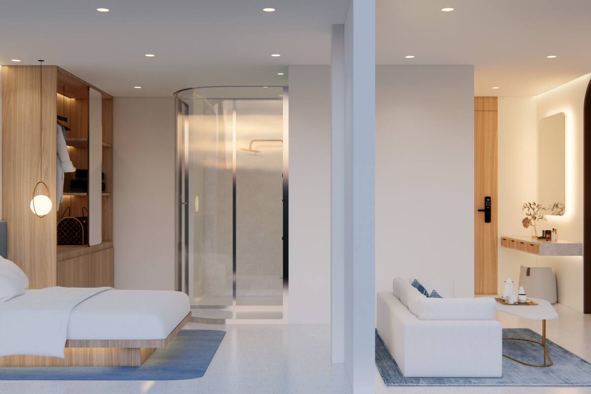 ファミリー ダブルルーム バルコニー シティビュー