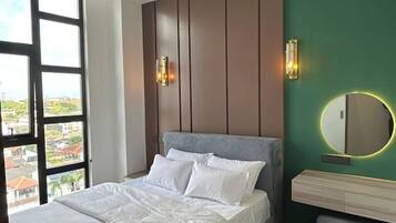 Blackout drapes, iron/ironing board, free WiFi