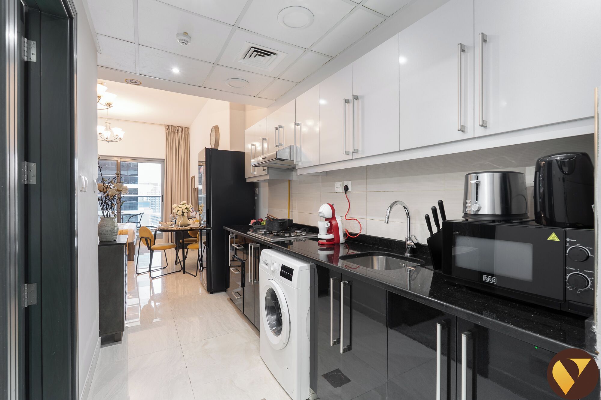 Business-Studio, 1 King-Bett und Schlafsofa, Balkon, Stadtblick | Eigene Küche | Wasserkocher, Toaster, Hochstuhl, Gefrierschrank