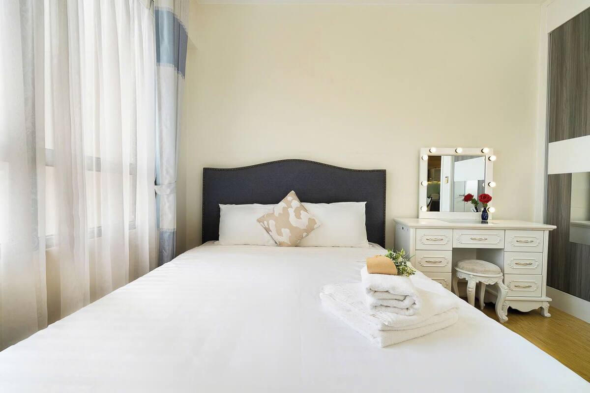 Căn hộ Deluxe, 1 phòng ngủ, quang cảnh thành phố | Bộ đồ giường cao cấp, nệm Select Comfort 
