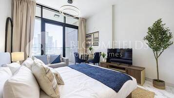 Leilighet, balkong, byutsikt