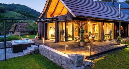 Modern converted barn with whirlpool in beautiful natural surroundings