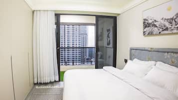 Apartamento luxo, sacada, vista para a cidade