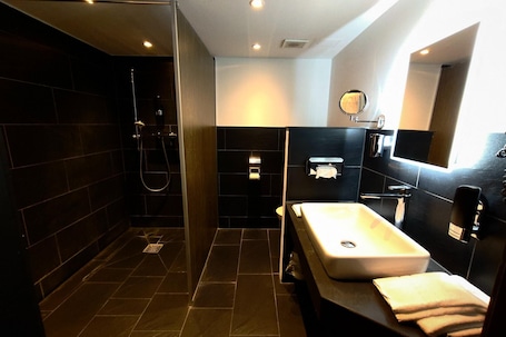 Dutxa i assecador de cabells . Koblenz Hotel Valley Suite with Hot Tub