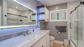 Hair dryer, towels