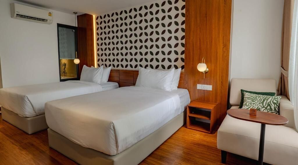 Chambre Deluxe avec lits jumeaux, balcon, vue ville