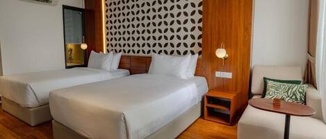 Chambre Deluxe avec lits jumeaux, balcon, vue ville