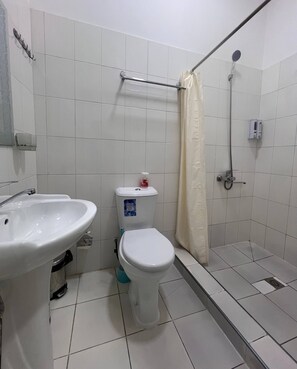 Twin Room | Bathroom | Shower, free toiletries, hair dryer, towels - Danexan Apa Hostel  (Nukus)