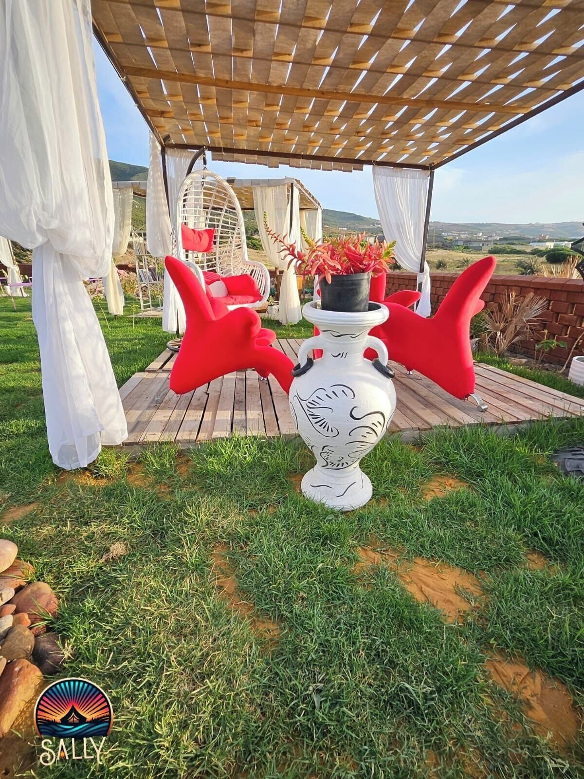 Cabane, vue plage | Terrasse/Patio