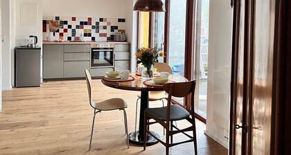 Beautiful one-room penthouse apartment with kitchen in Gera's city center