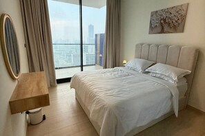 1 bedroom, WiFi, bed sheets - Elegant 1BR Apartment at Binghatti Corner with 2 Baths, Pool & Gym, JVC Dubai (Dubai)