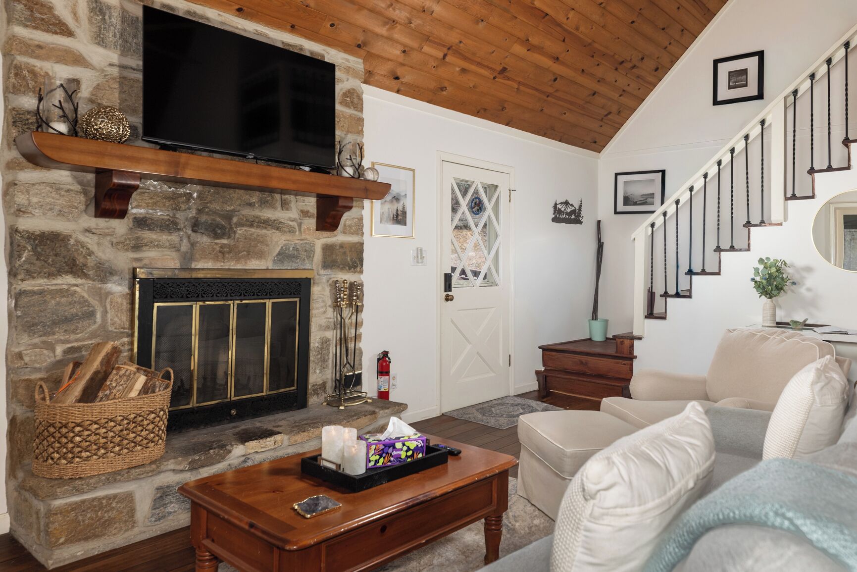 Smart TV, chimenea, videojuegos y reproductor de DVD 