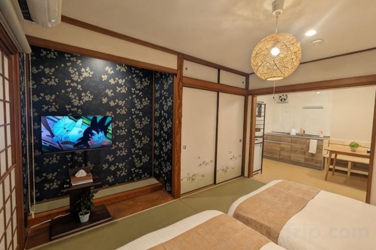 Blackout curtains, iron/ironing board, travel cot
