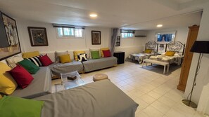 4 bedrooms, in-room safe, iron/ironing board, travel cot