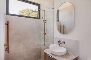 Shower, hair dryer