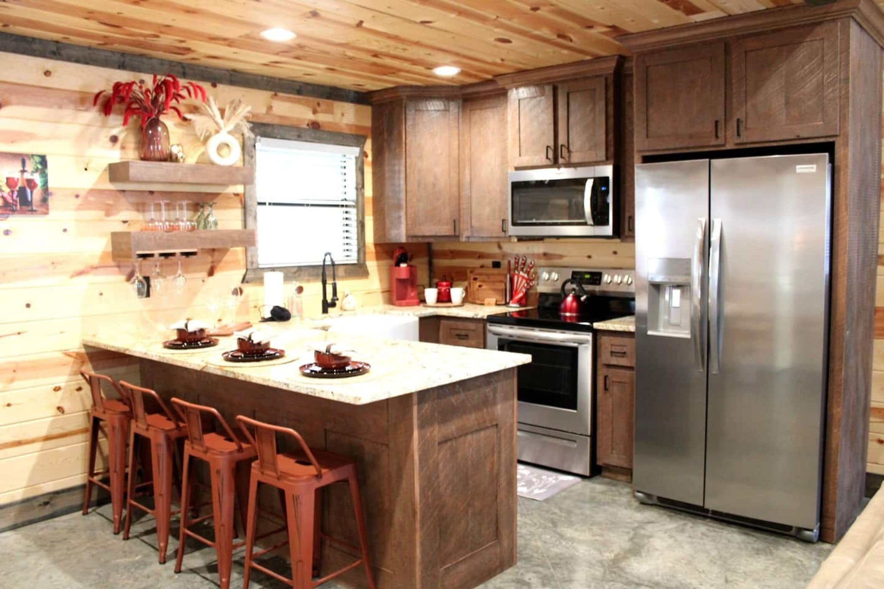 舒適小屋, 2 間臥室, 非吸煙房, 可攜帶寵物 | 私人廚房 | 電冰箱、微波爐、烤箱、爐台